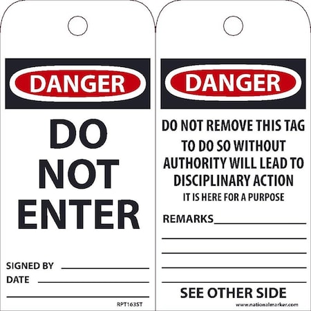 TAGS, DO NOT ENTER, 6X3, POLYTAG,